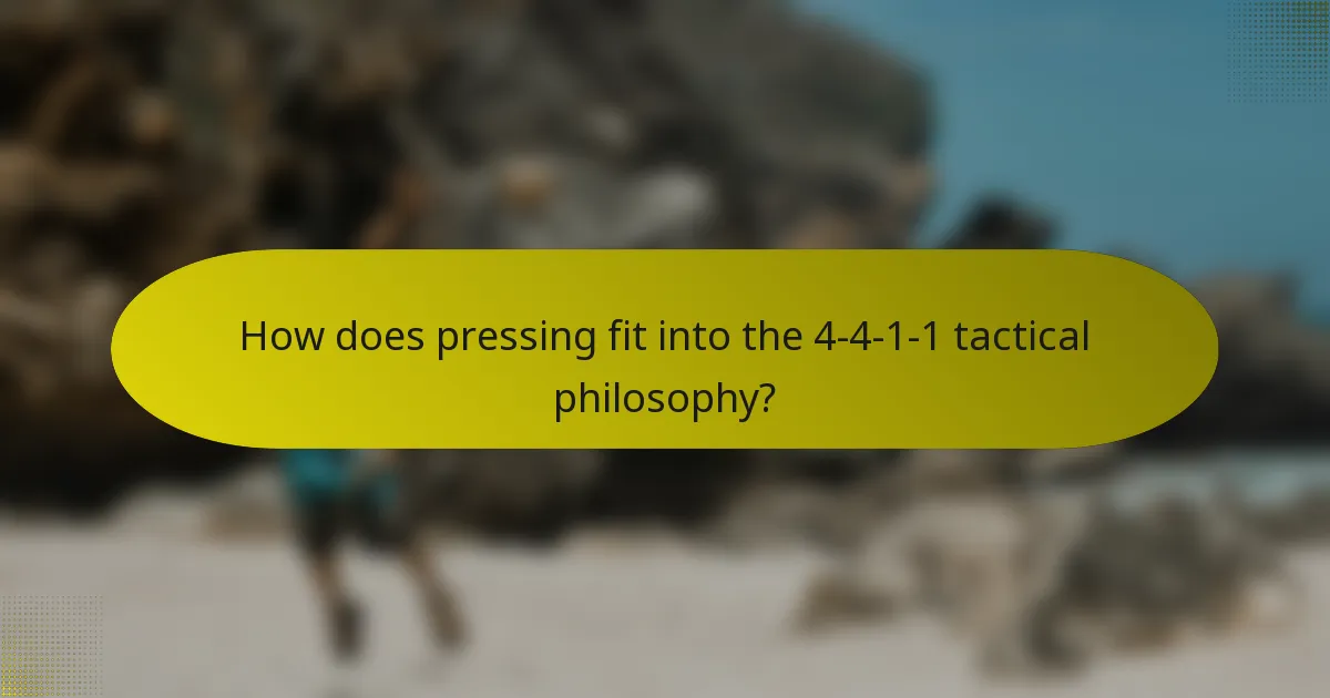 How does pressing fit into the 4-4-1-1 tactical philosophy?