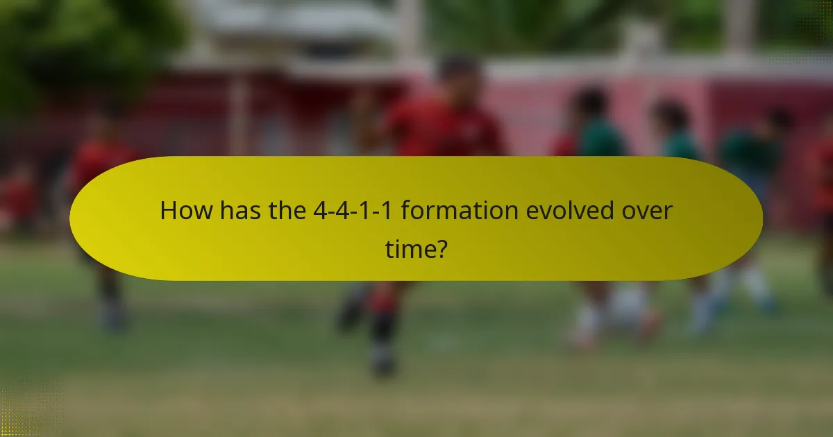 How has the 4-4-1-1 formation evolved over time?