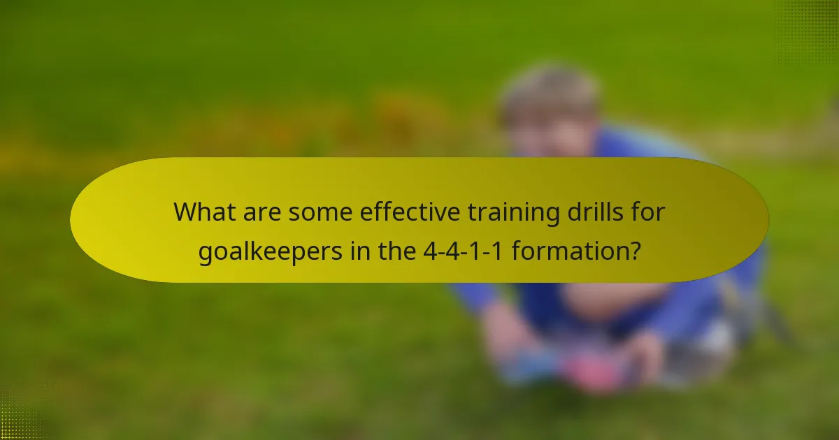 What are some effective training drills for goalkeepers in the 4-4-1-1 formation?