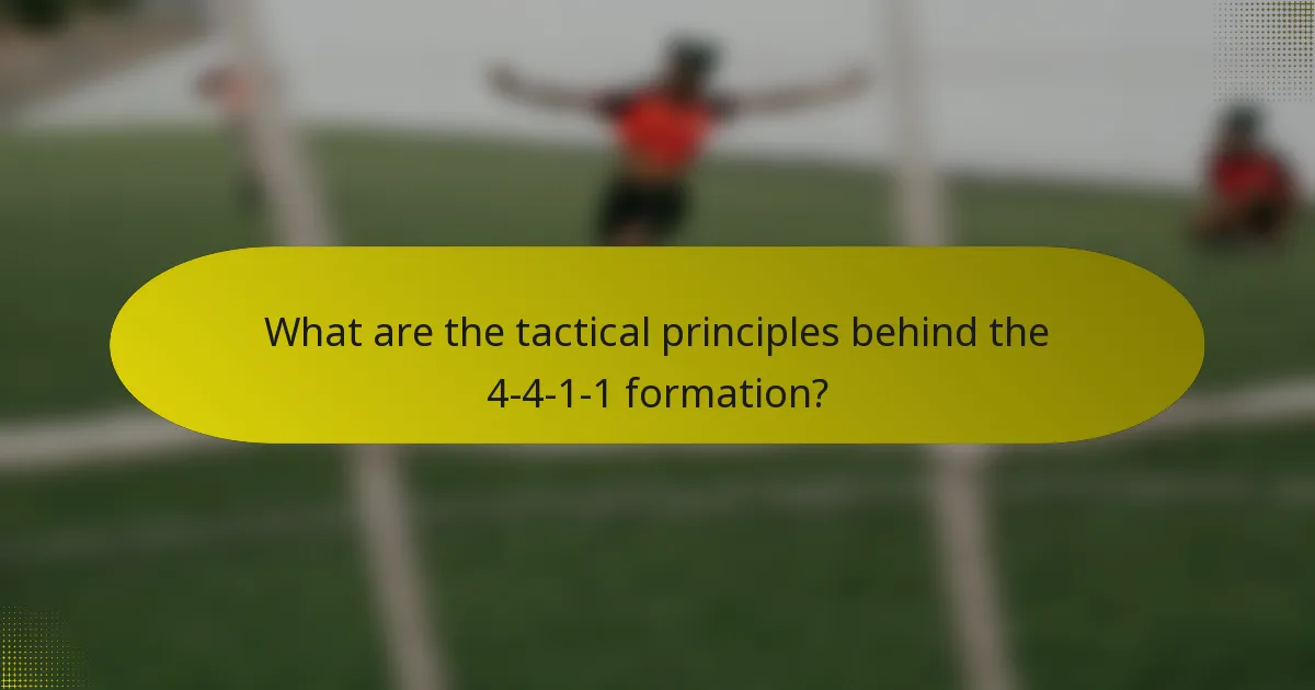What are the tactical principles behind the 4-4-1-1 formation?